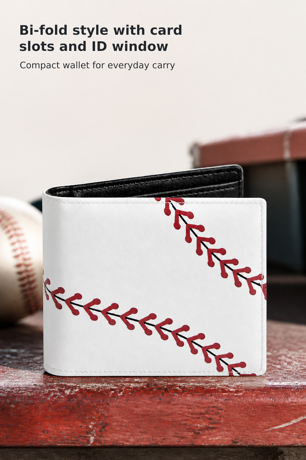 Kids’ RFID-Blocking Bifold Wallet with Baseball Design